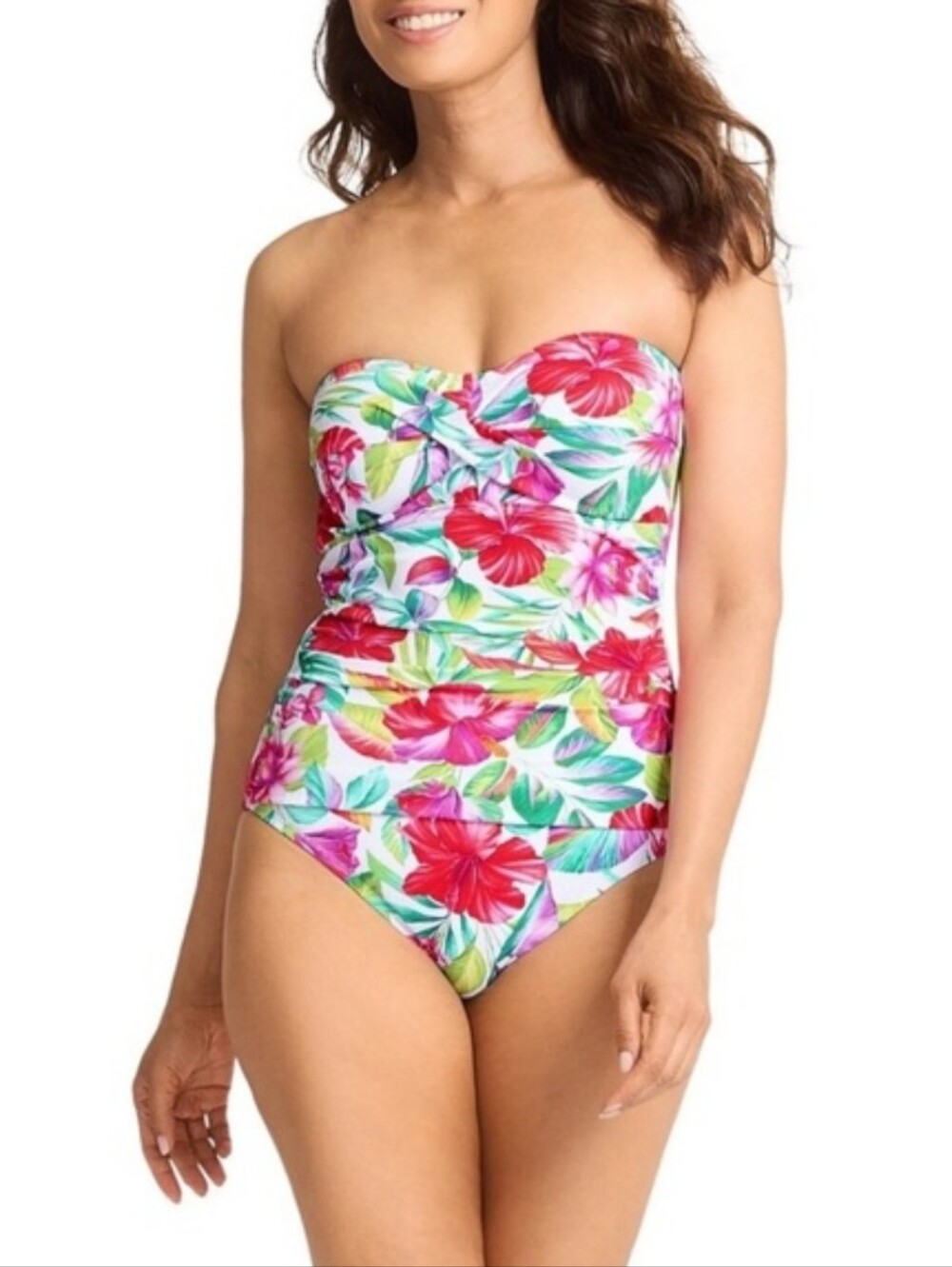 Tommy Bahama Island Cays Fiesta Bandeau One Piece Floral Swimsuit Womens Size 14 - Picture 13 of 16